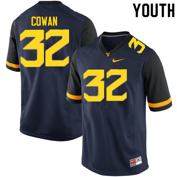 NCAA Youth VanDarius Cowan West Virginia Mountaineers Navy #32 Nike Stitched Football College Authentic Jersey ZS23E05ZO